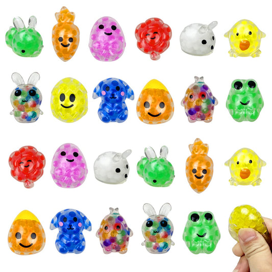 Anditoy 24 PCS Easter Mini Stress Balls – Fun Easter Basket Stuffers & Party Favors