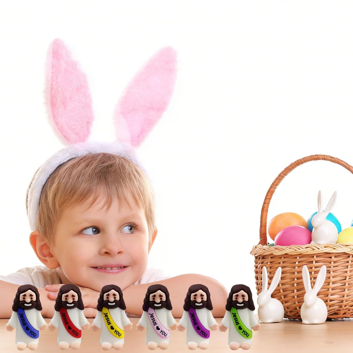 Anditoy 6 Pack Big Jesus Figures – Large Rubber Jesus Toys for Easter, Sunday School, and Gifts