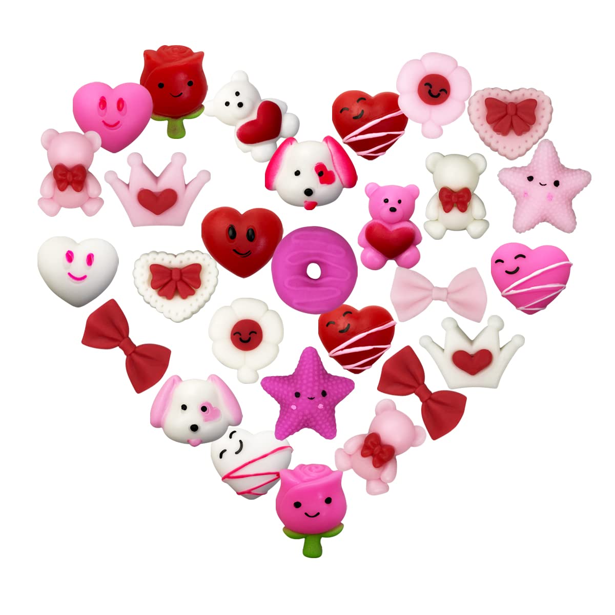 Anditoy 100 PCS Valentines Mochi Squishy Toys | Kids Classroom Party Favors