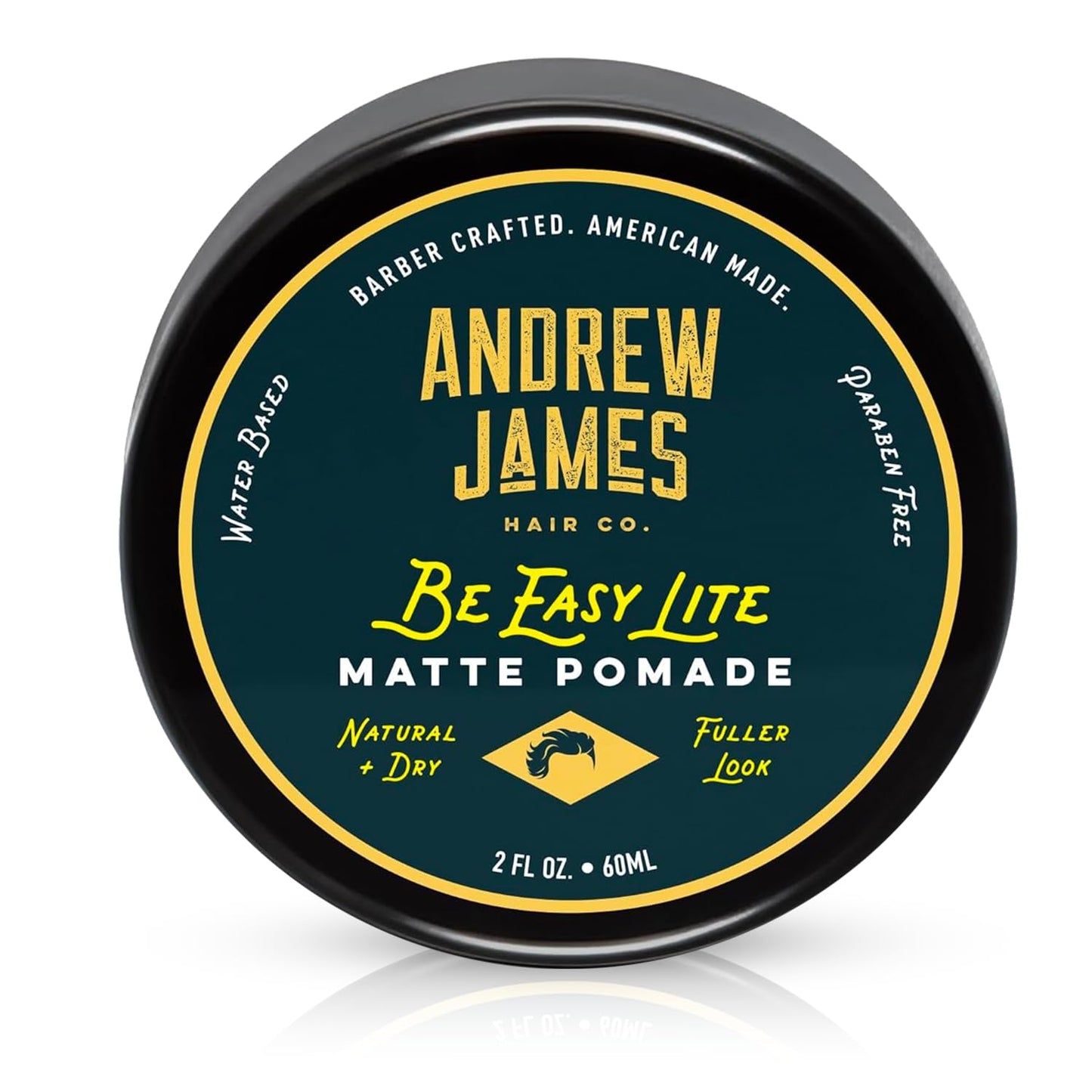 ANDREW JAMES Matte Pomade 2.75 oz | Be Easy Lite — Natural Matte Finish, Medium Hold