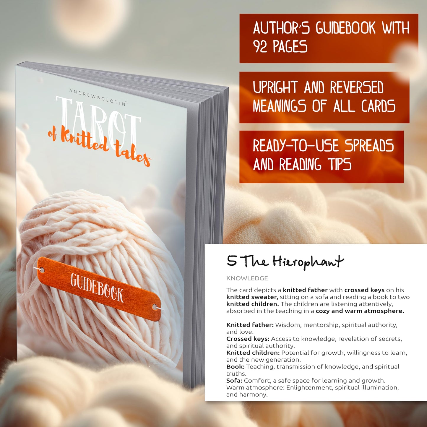 ANDREWBOLOTIN Tarot of Knitted Tales: 78-Card Tarot Deck for Divination and Self-Discovery