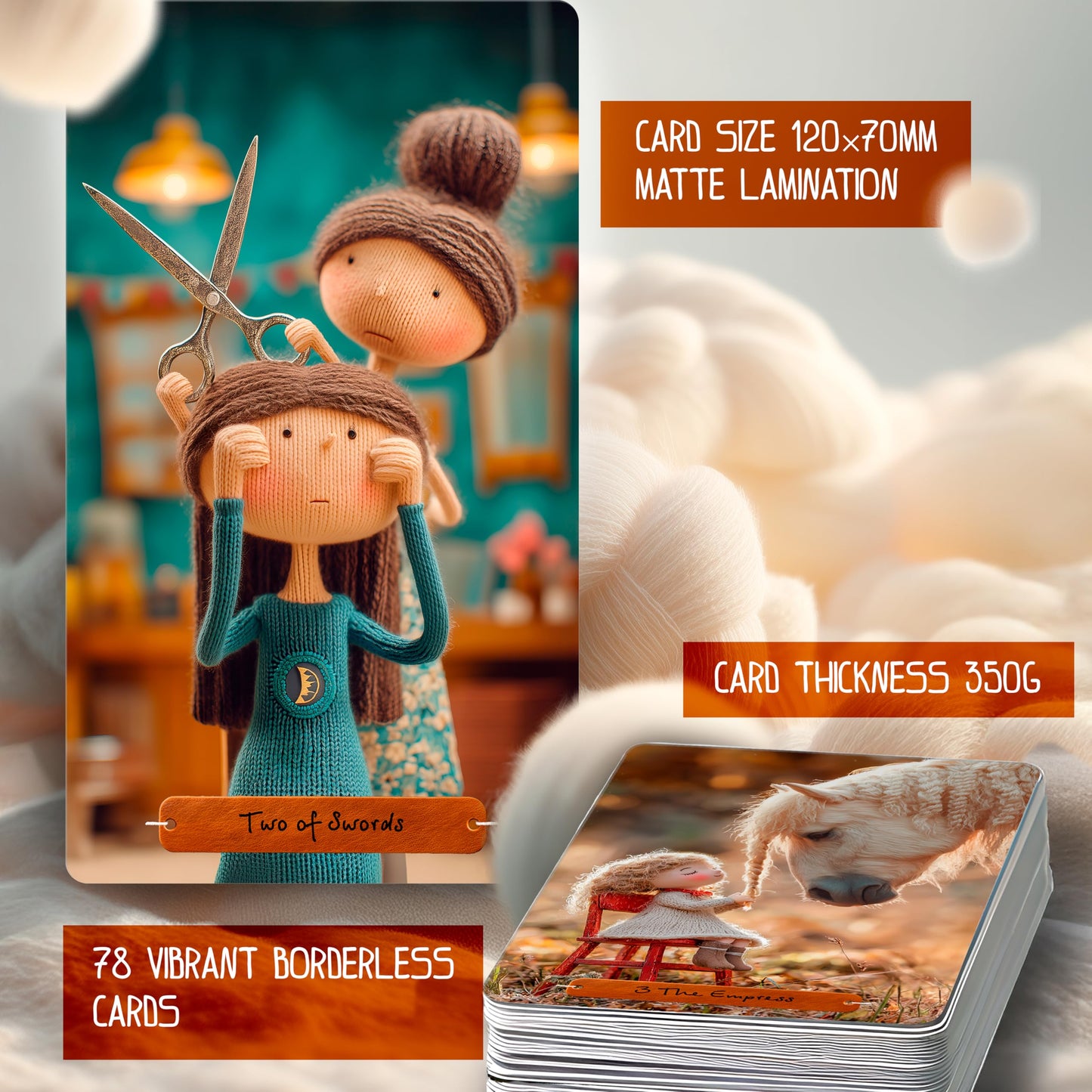 ANDREWBOLOTIN Tarot of Knitted Tales: 78-Card Tarot Deck for Divination and Self-Discovery
