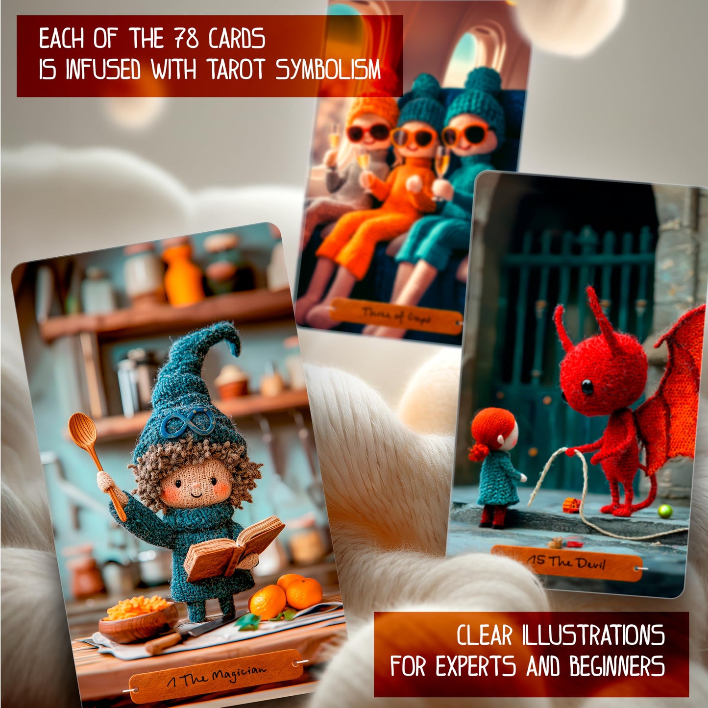 ANDREWBOLOTIN Tarot of Knitted Tales: 78-Card Tarot Deck for Divination and Self-Discovery