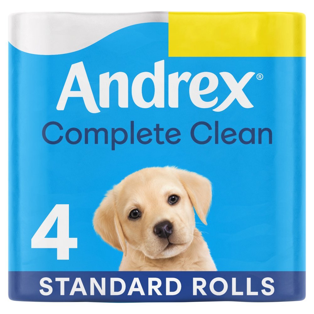 Andrex Complete Clean Toilet Tissues Case of 6 x 4 Rolls (Total 24 Toilet Rolls)