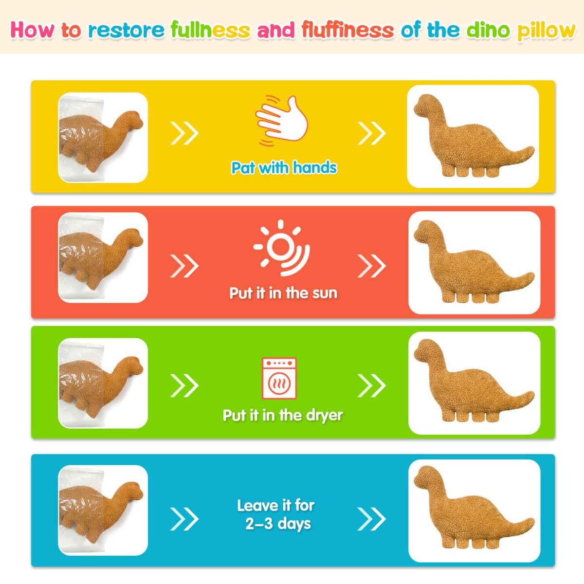 Andywoo Dino Chicken Plush Nuggets Pillow | Funny Dinosaur Gift (Small, Brachiosaurus)
