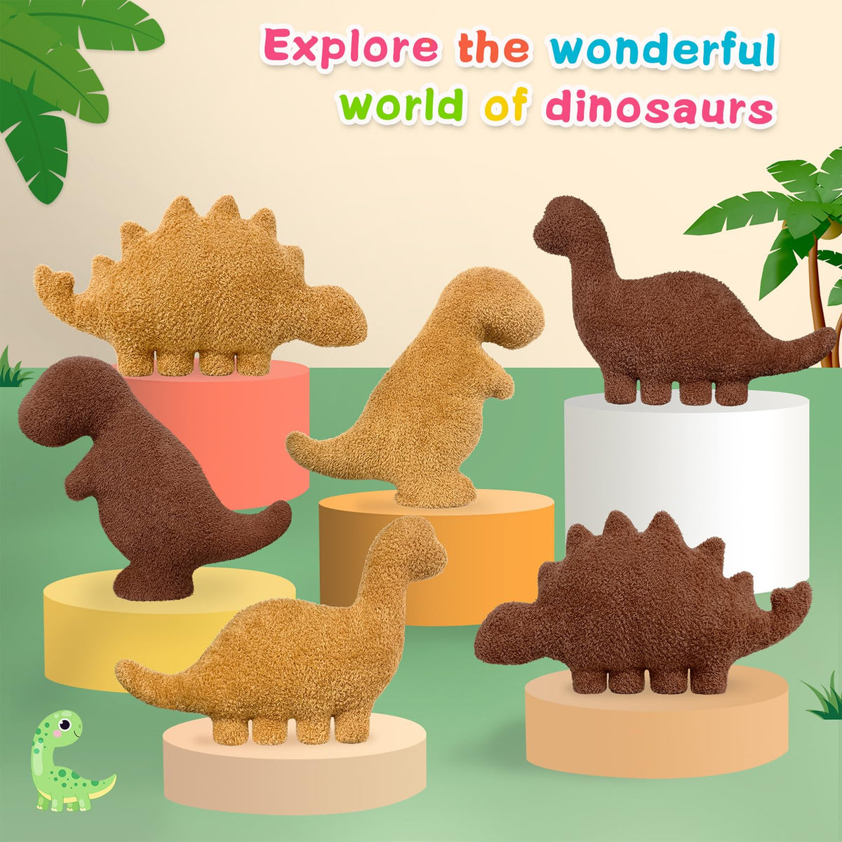 Andywoo Dino Chicken Plush Nuggets Pillow | Funny Dinosaur Gift (Small, Brachiosaurus)
