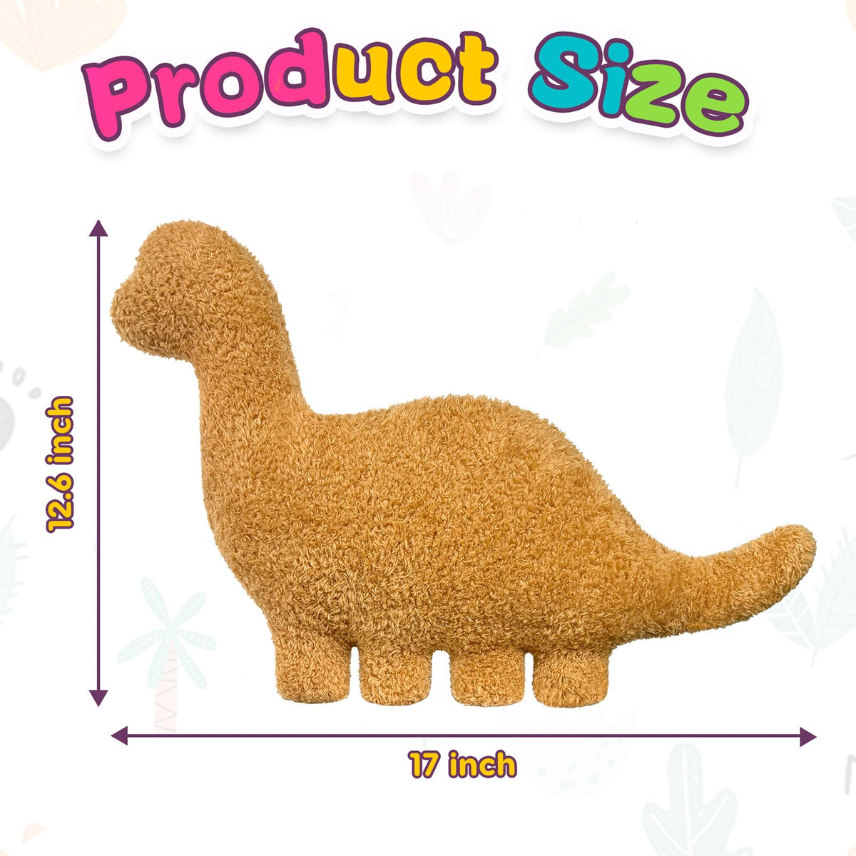 Andywoo Dino Chicken Plush Nuggets Pillow | Funny Dinosaur Gift (Small, Brachiosaurus)