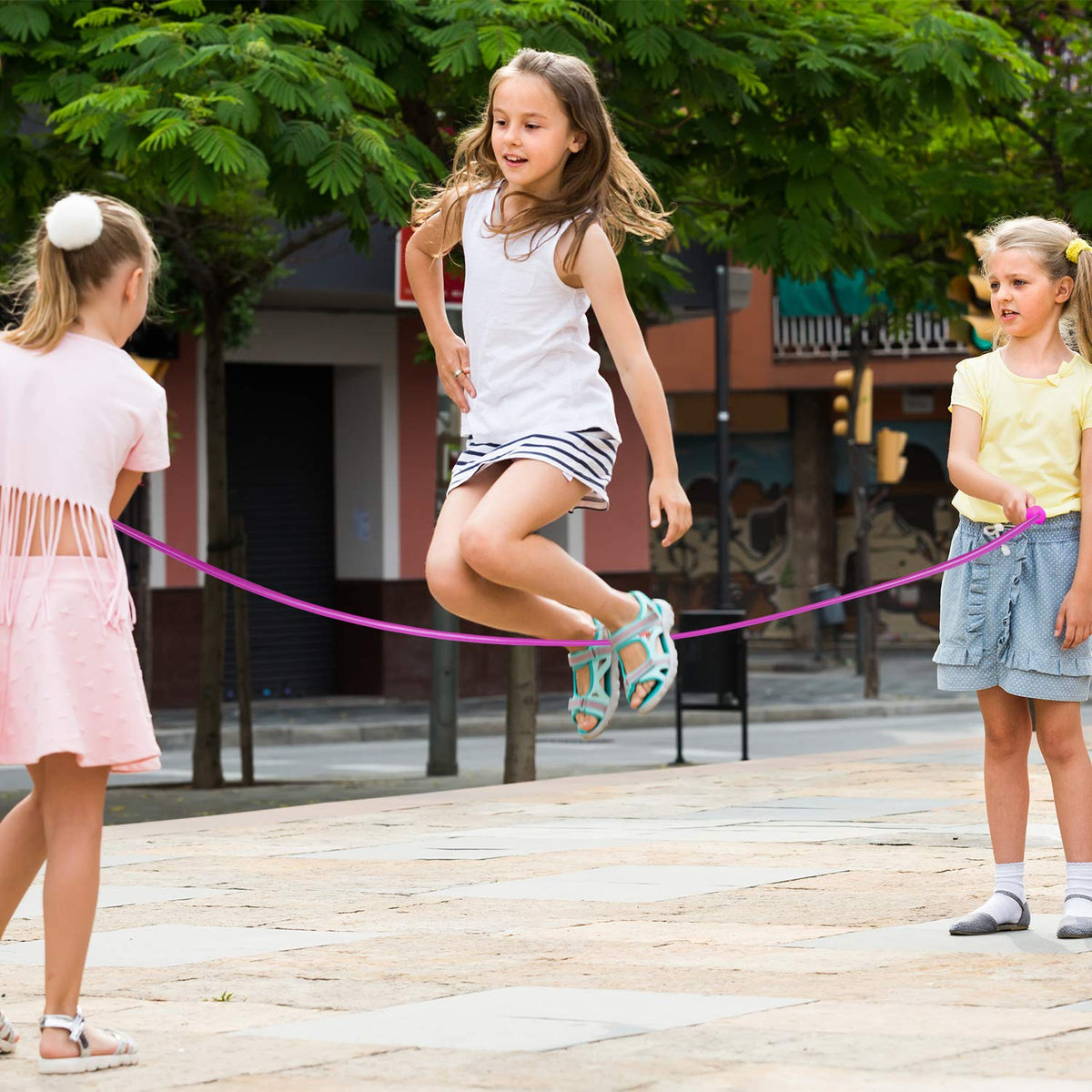 Aneco 10-Pack Kids Jump Rope Set - Colorful 7.3 ft Jump Ropes for Outdoor Fun & Party Favors