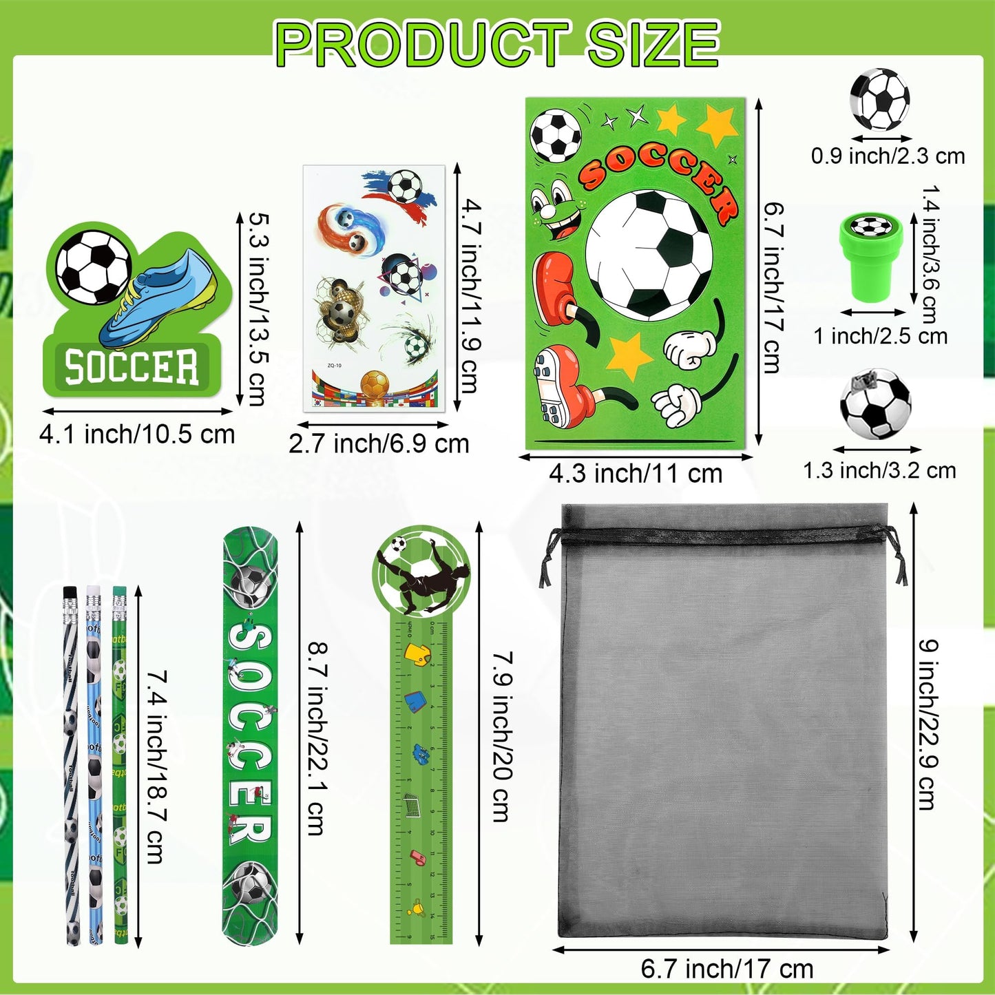 Aneco Soccer Party Favor Set – 340 Pieces of Sports-Themed Party Supplies