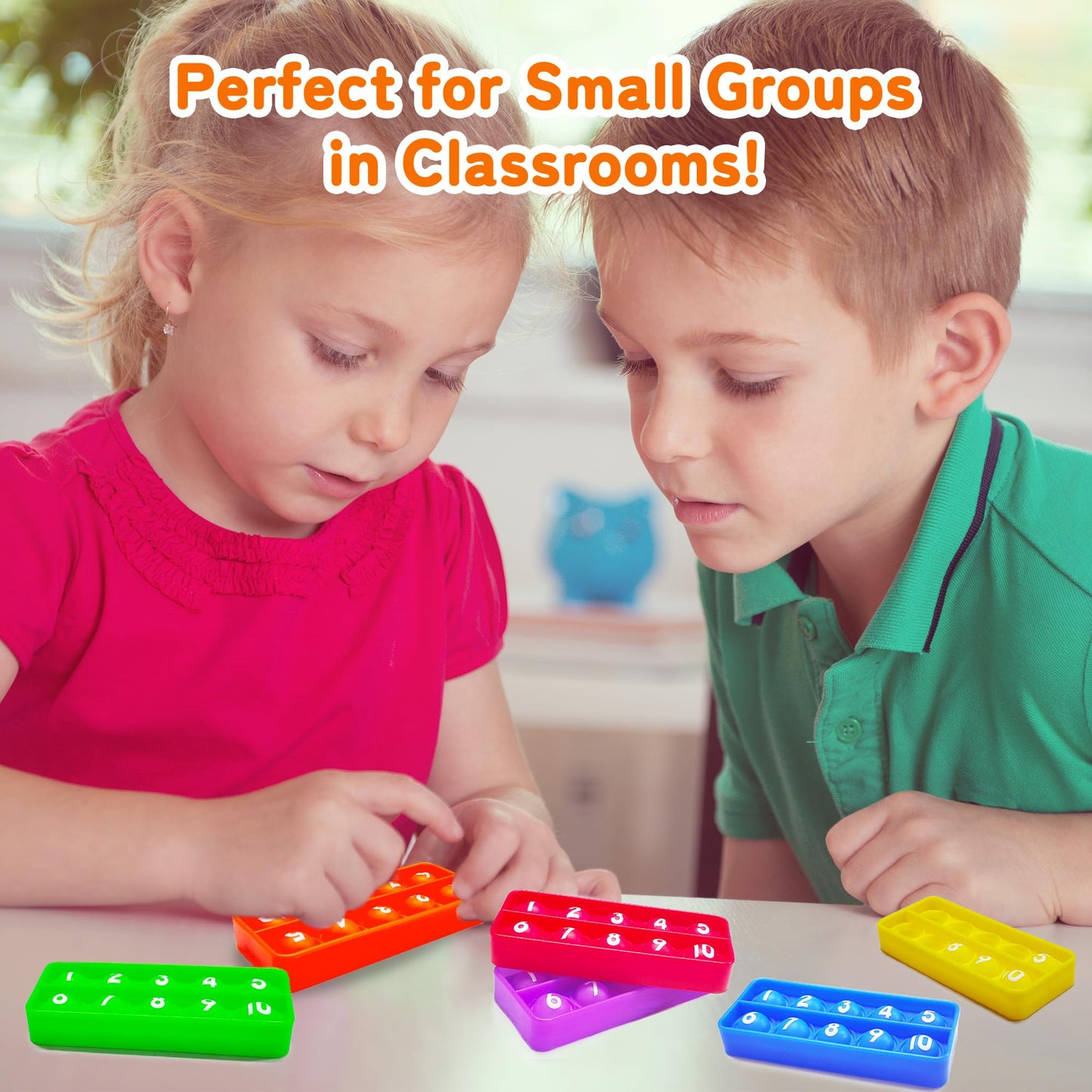 Anemeeoke Ten Frame Pop Board Set of 6 | Quiet Fidgets for Classroom & Montessori Math