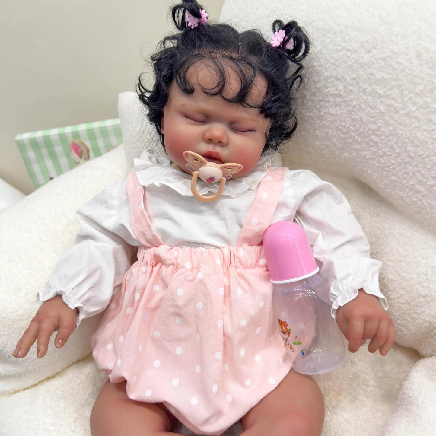 Angelbaby 24-Inch Real-Life Black Girl Reborn Doll — Weighted Soft Vinyl Toddler Toy