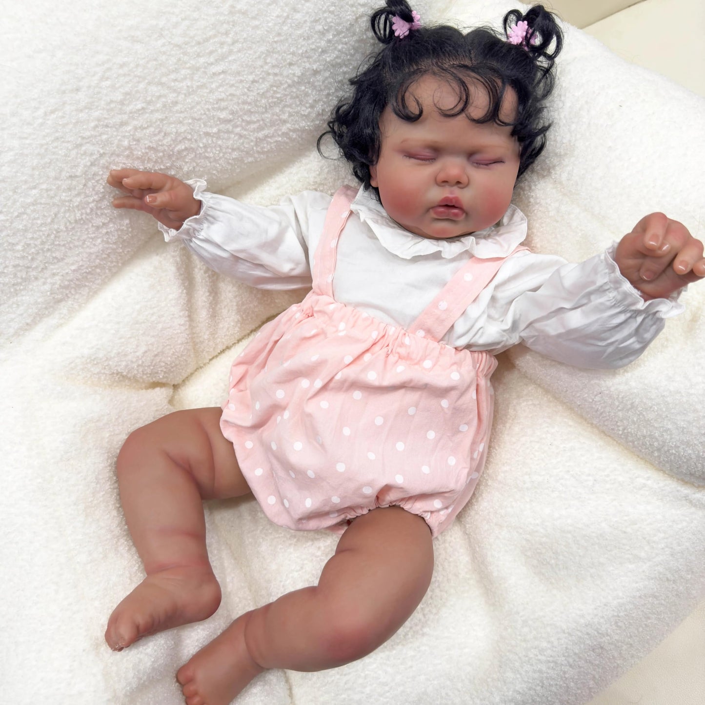 Angelbaby 24-Inch Real-Life Black Girl Reborn Doll — Weighted Soft Vinyl Toddler Toy