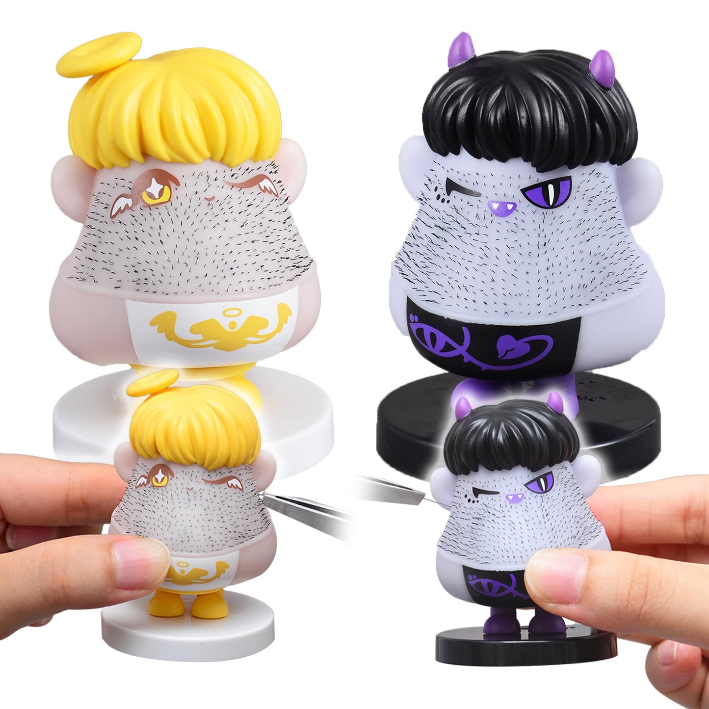 Angel's Wonderland 2Pcs Angels & Demons Hair Plucking Fidget Toys – Stress Relief Desk & Car Decor