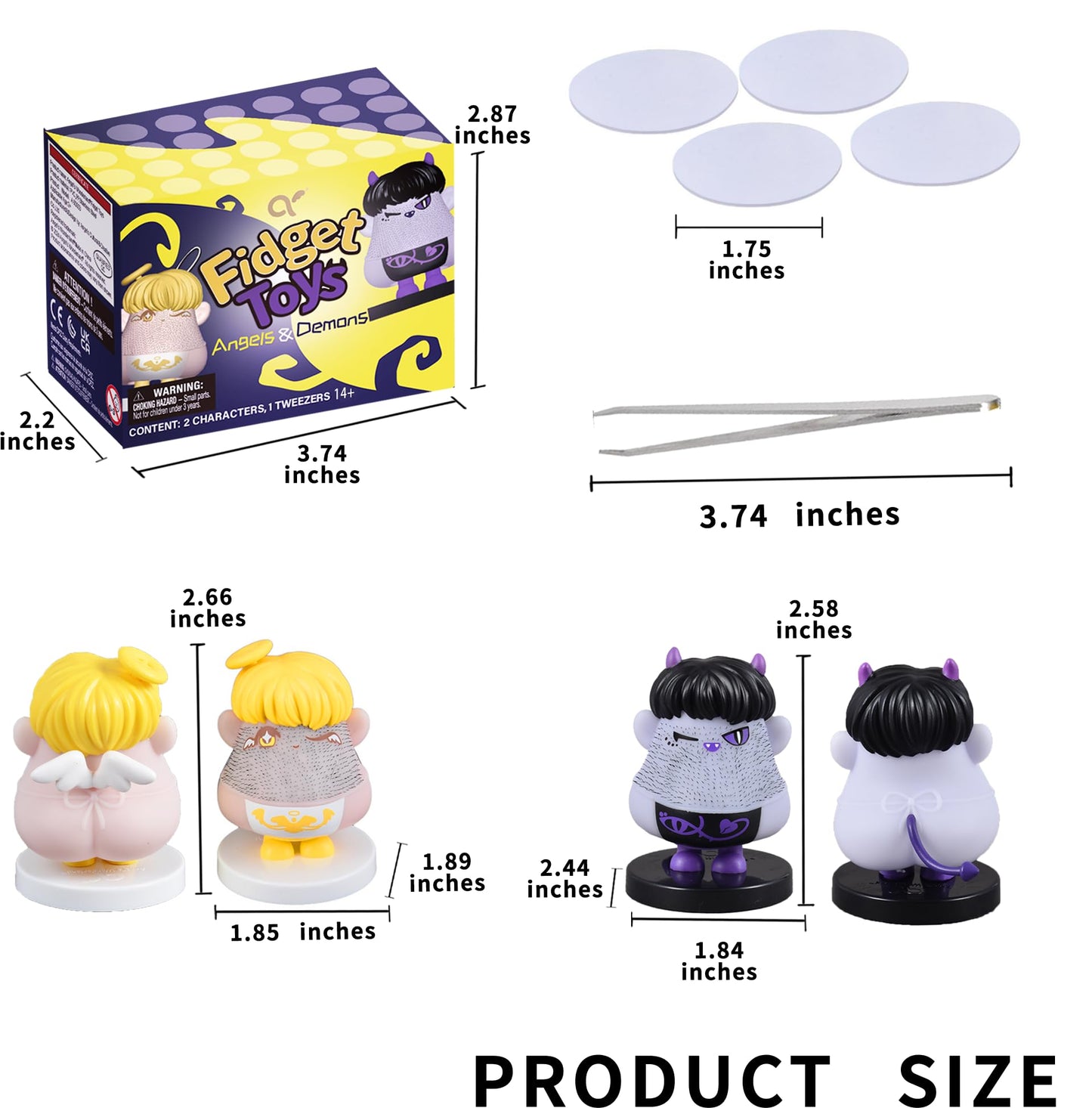 Angel's Wonderland 2Pcs Angels & Demons Hair Plucking Fidget Toys – Stress Relief Desk & Car Decor