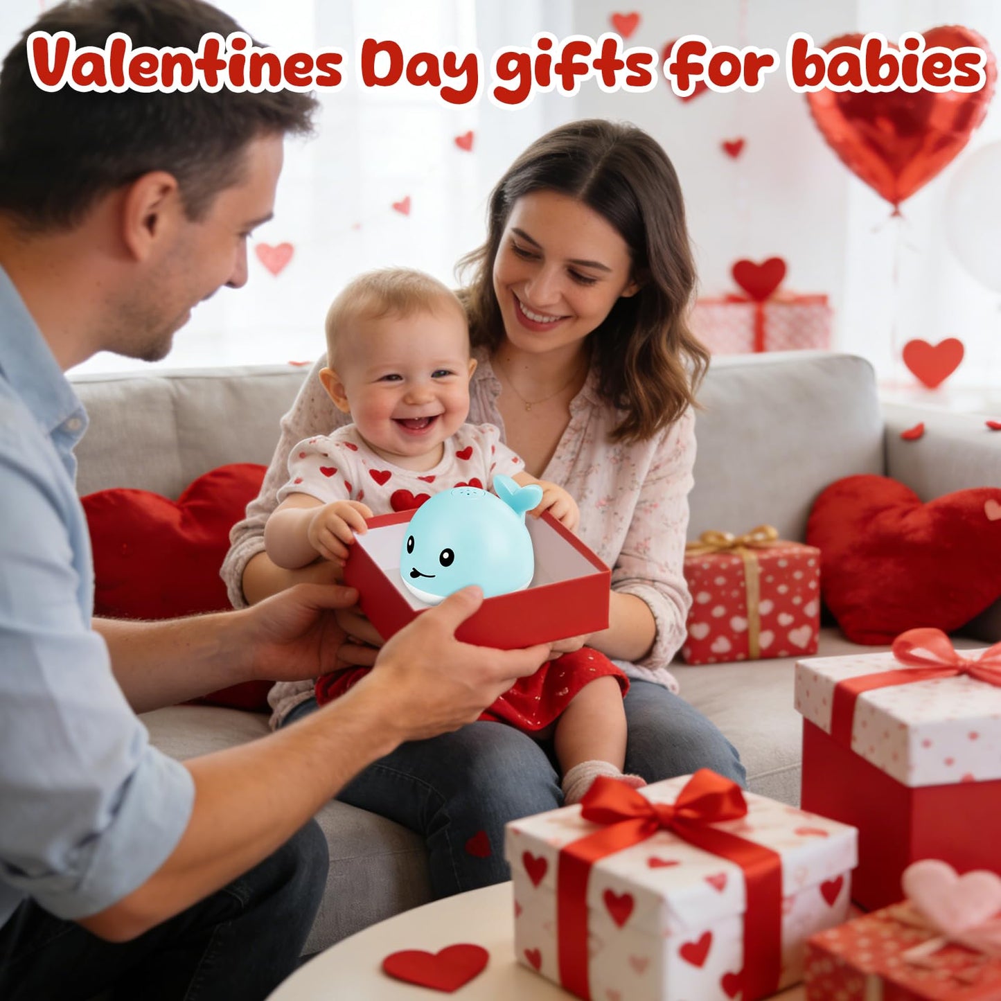 ANGGIKO Light Up Whale Bath Toy – Rechargeable Baby Bath Toy for 1-3 Year Olds