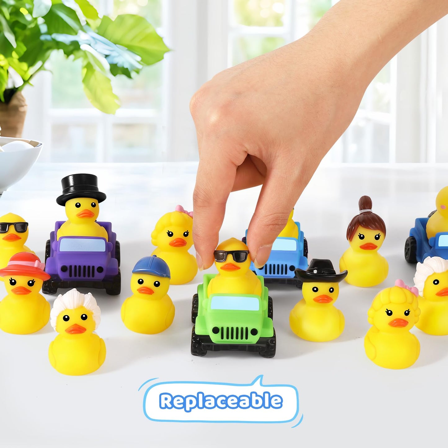 ANGGIKO 20 Pcs Rubber Ducks for Jeeps — 2.8-Inch Car Duck Set, 10 Styles