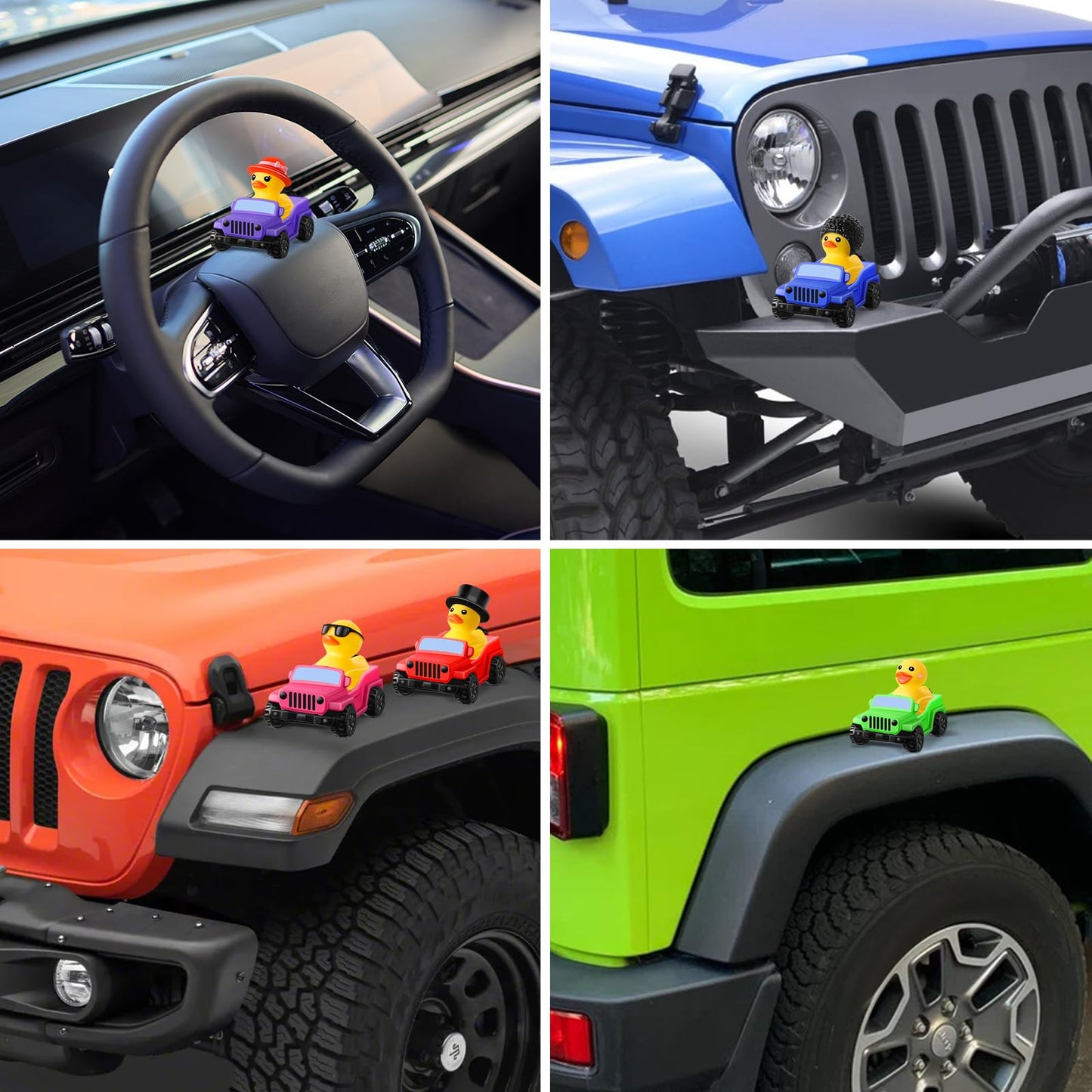 ANGGIKO 20 Pcs Rubber Ducks for Jeeps — 2.8-Inch Car Duck Set, 10 Styles