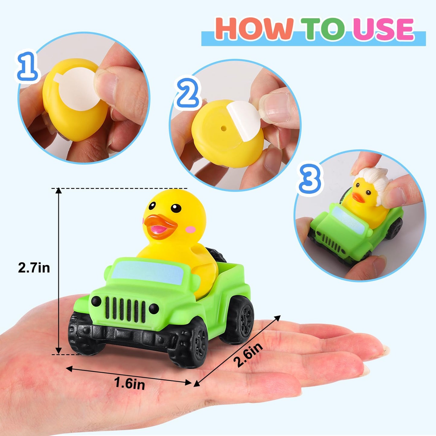 ANGGIKO 20 Pcs Rubber Ducks for Jeeps — 2.8-Inch Car Duck Set, 10 Styles