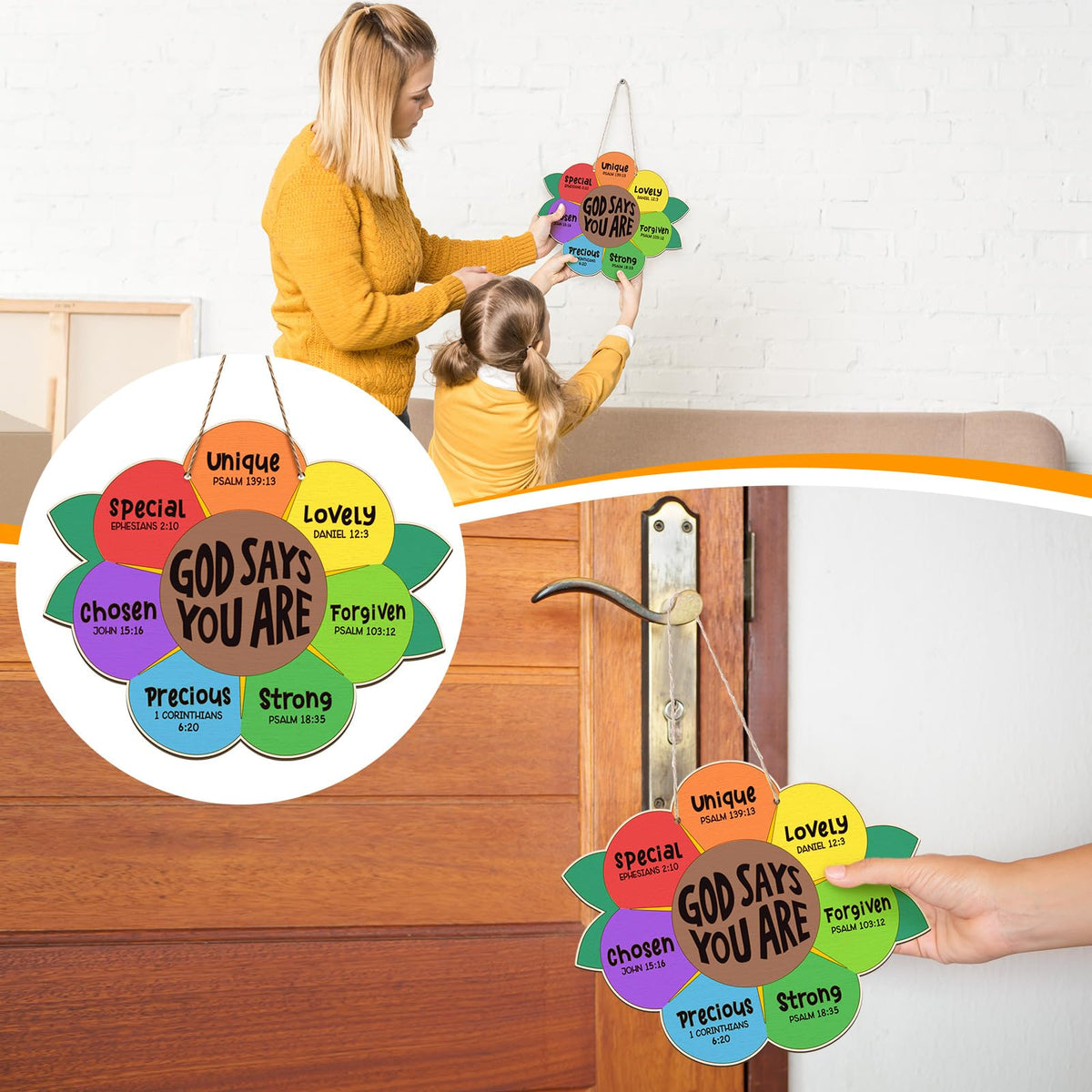 Anglechic 12 Sets Sunflower Christian Craft Kit | God Says You Are | Sunday School DIY Art