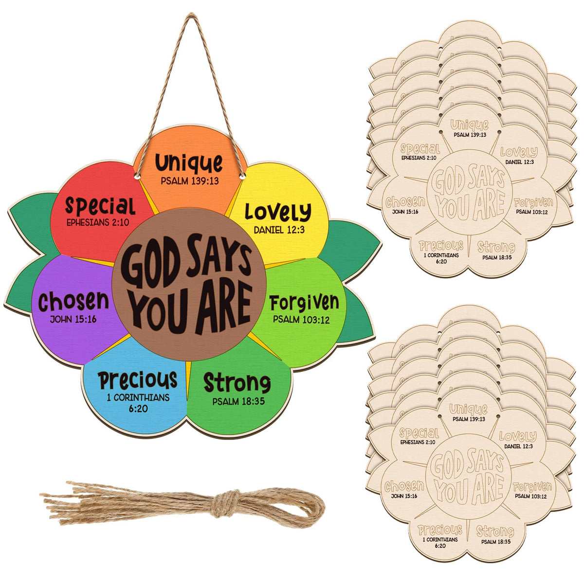 Anglechic 12 Sets Sunflower Christian Craft Kit | God Says You Are | Sunday School DIY Art