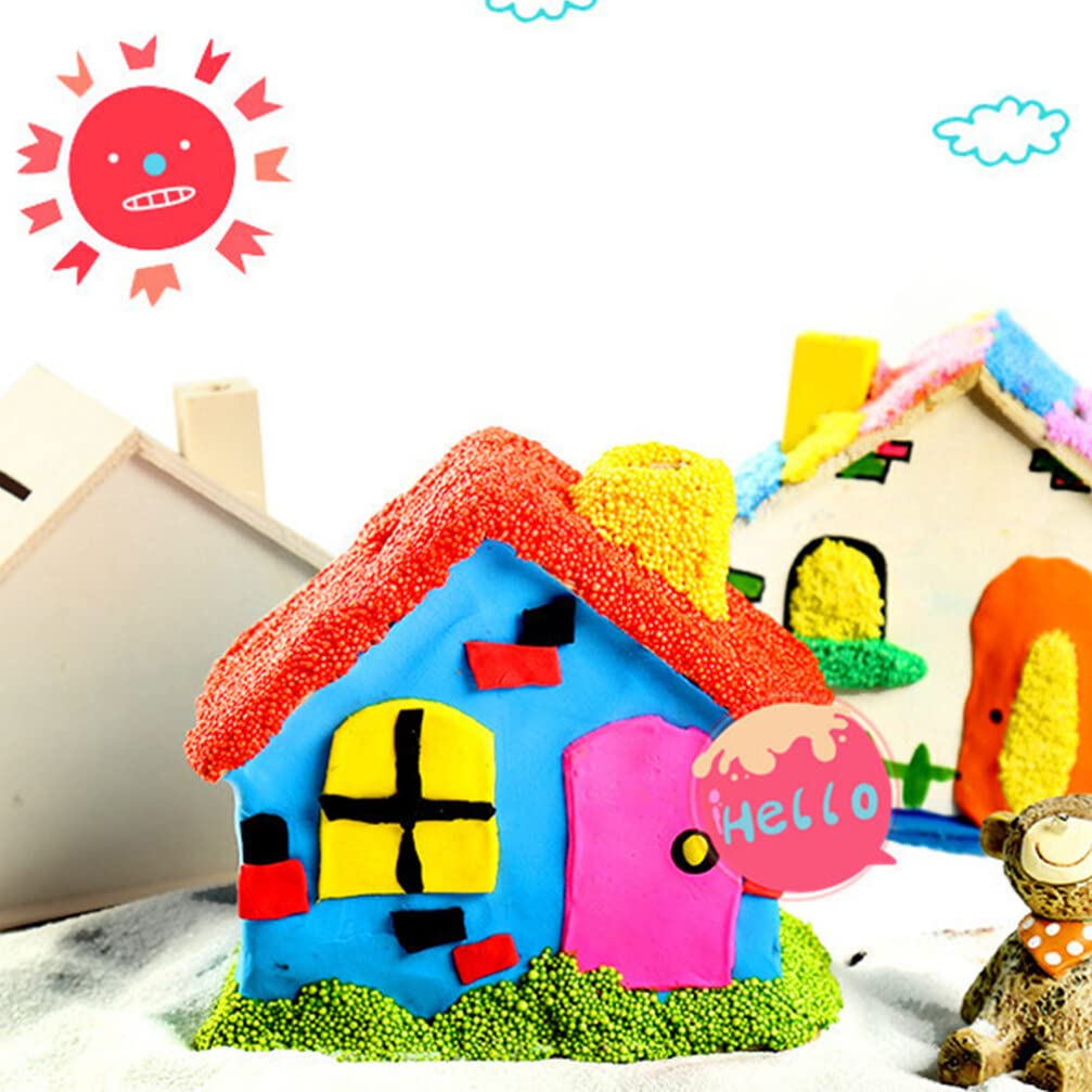 Angoily DIY Wooden House Piggy Bank – 15-Piece Paintable Craft Set, Unfinished Wood Money Box for Kids & Adults