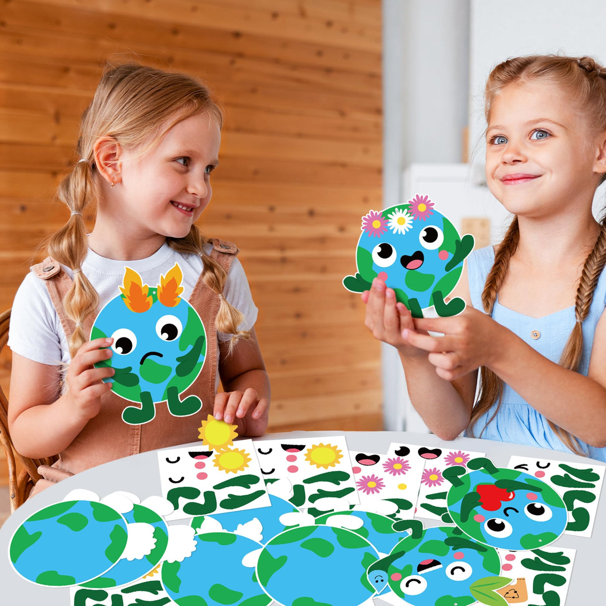 ANGOLIO Happy Earth Day Craft Kit – 40 DIY Earth Ornaments & Stickers