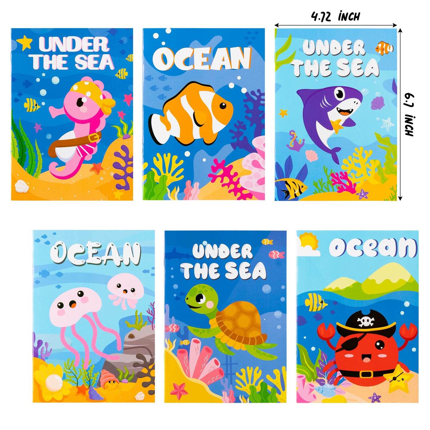 ANGOLIO 24Pcs Ocean Animals Coloring Books Set – Kids Art & Classroom Rewards