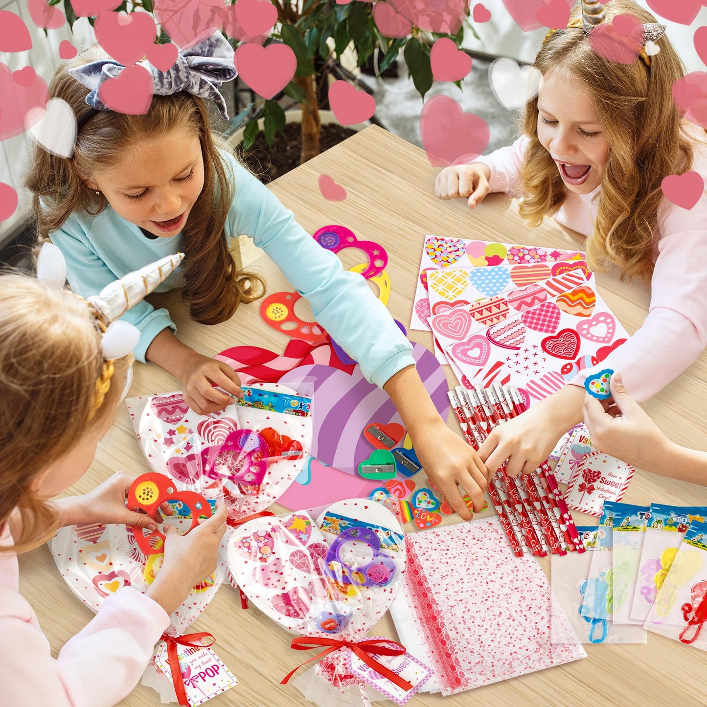 ANGOLIO Valentine’s Day Stationery Gifts for Kids – 24-Pack Giant Lollipop Set with Heart Cards & Erasers