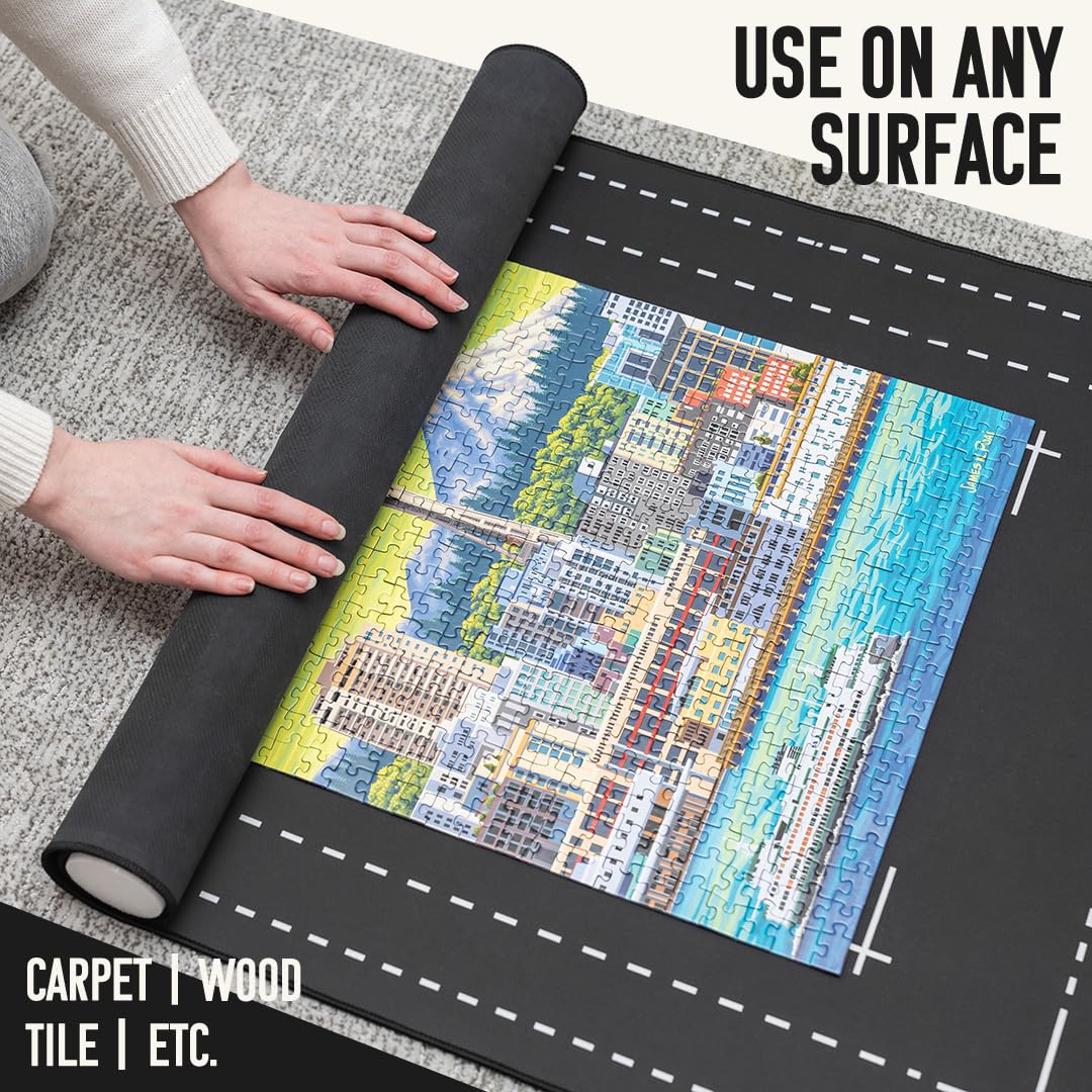 Angora Brands Puzzle Mat Roll-Up for Jigsaw Puzzles Fits 1500/1000/500 Pieces - Amuzi