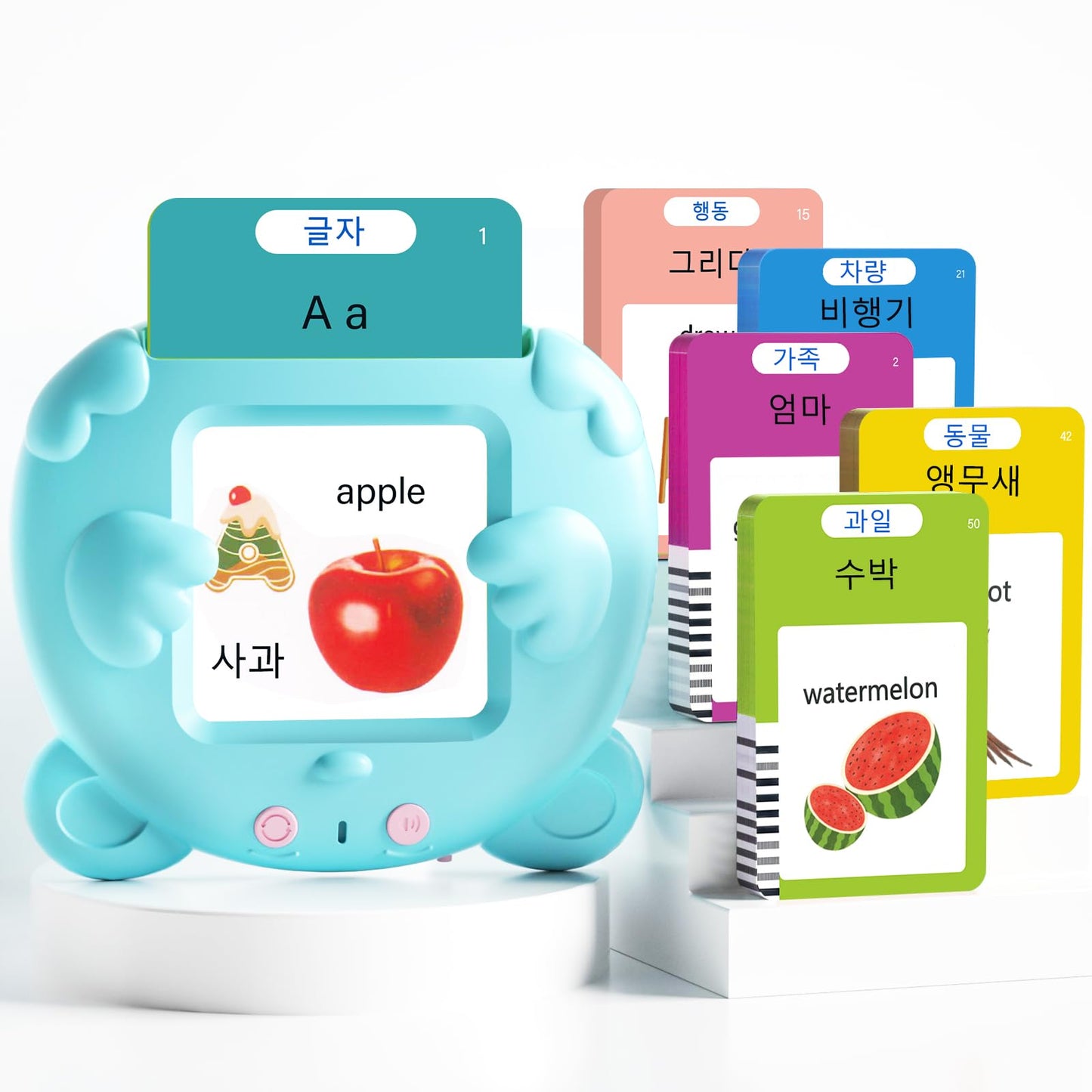 ANhovno Korean-English Talking Flash Cards — 510 Bilingual Words for Toddlers