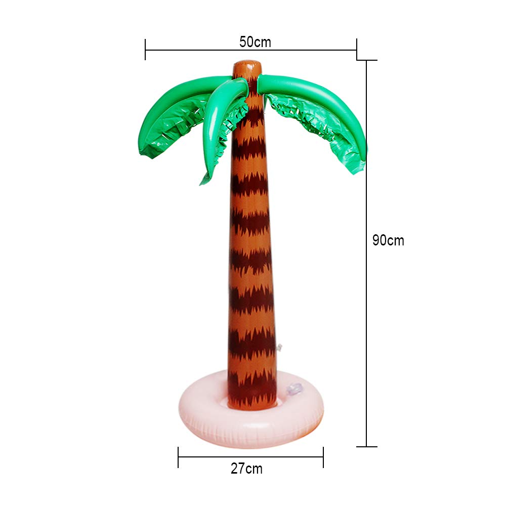 Aniann Inflatable Palm Tree Decoration - 2 Pack Jumbo Coconut Trees for Tropical Beach Party Backdrop