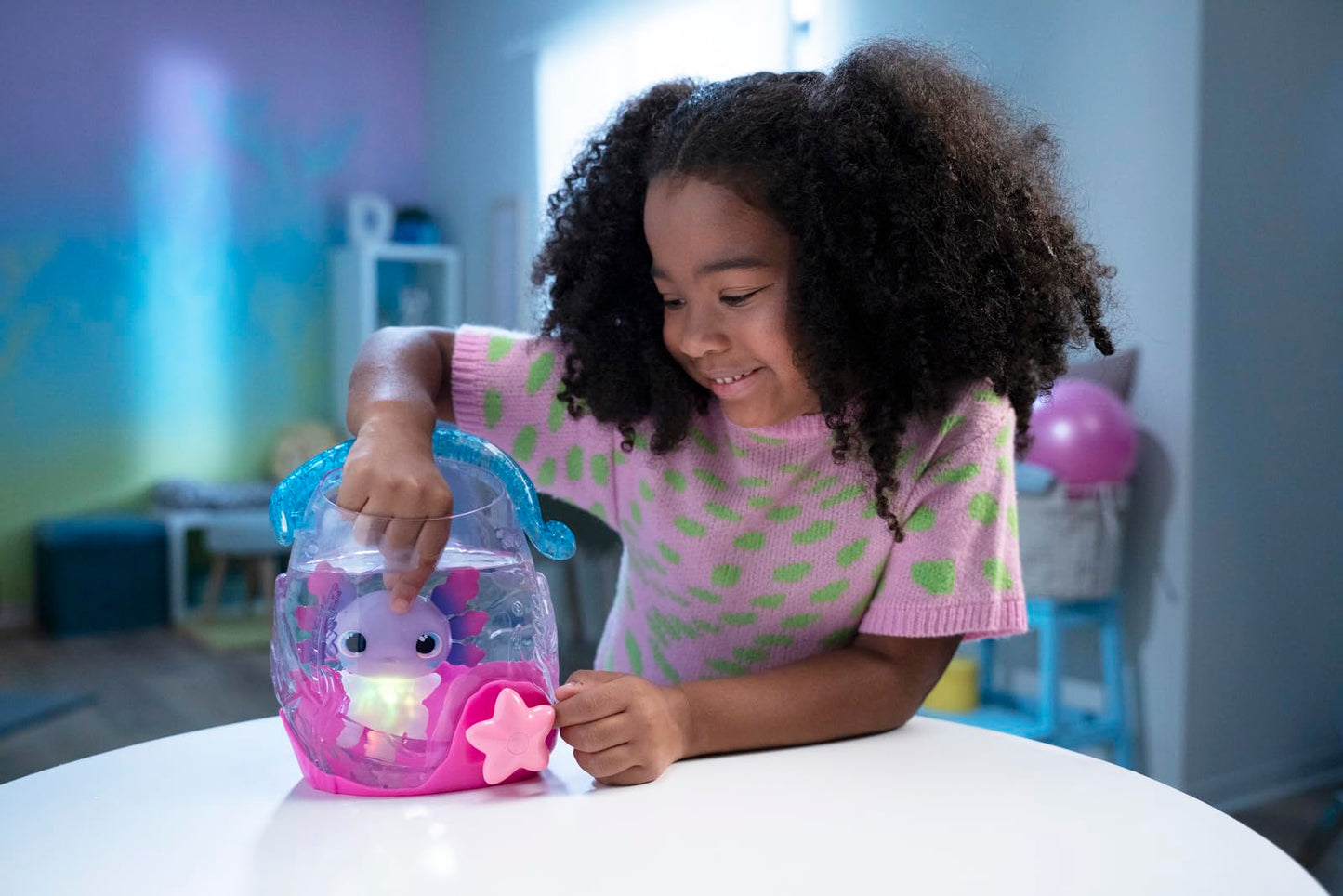 Animagic Let’s Glo Axolotl Bubble Reef – Glow-in-Water Toy for Ages 4+