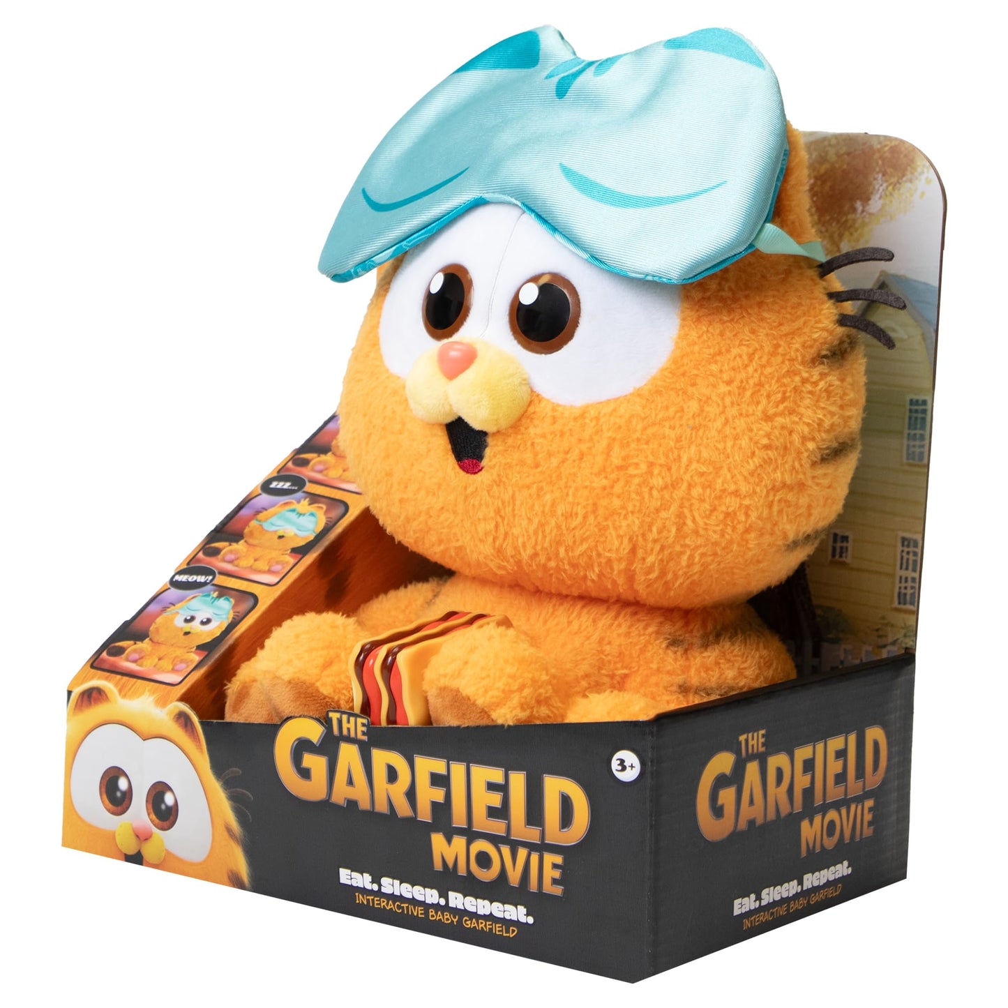 Animagic Baby Garfield Plush – Eat Sleep and Repeat 10 inches with Lasagna & Sleep Mask | Ages 3+