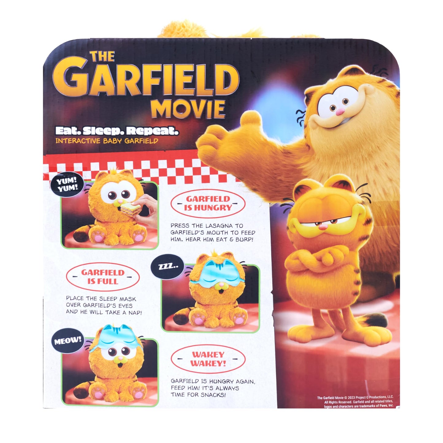 Animagic Baby Garfield Plush – Eat Sleep and Repeat 10 inches with Lasagna & Sleep Mask | Ages 3+