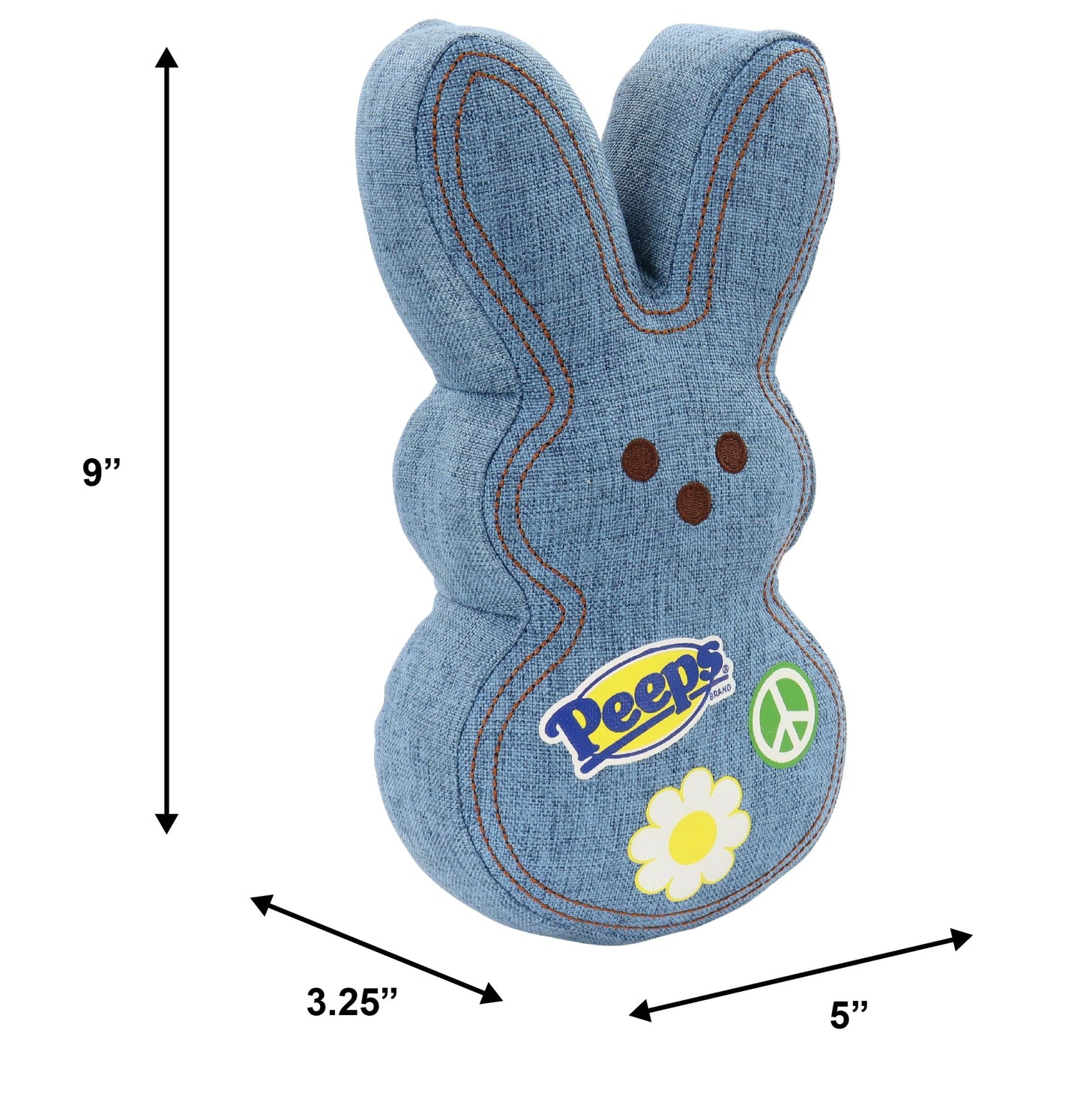 Animal Adventure Shaggy Bunny Peeps Plush – 9” Light Blue Denim | Officially Licensed PEEPS Gift