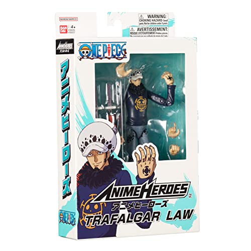 ANIME HEROES Trafalgar Law Action Figure – 6.5-Inch, 20+ Points of Articulation, Premium Packaging