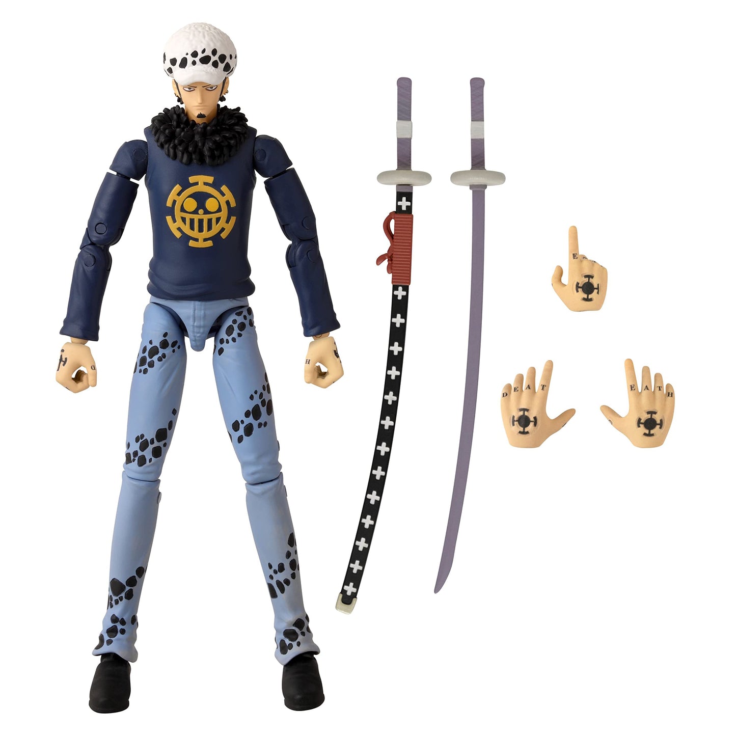 ANIME HEROES Trafalgar Law Action Figure – 6.5-Inch, 20+ Points of Articulation, Premium Packaging