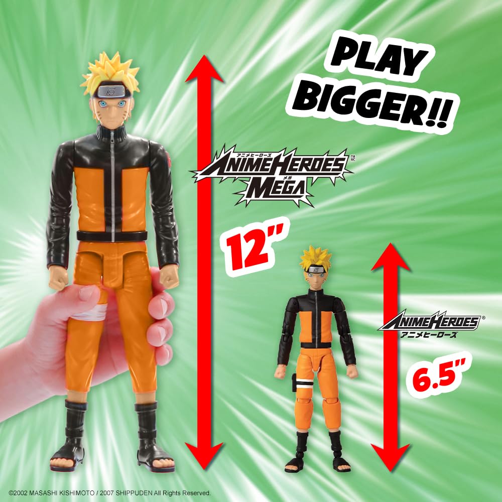 ANIME HEROES MEGA Naruto Kakashi 12-Inch Action Figure | Collectible Toy