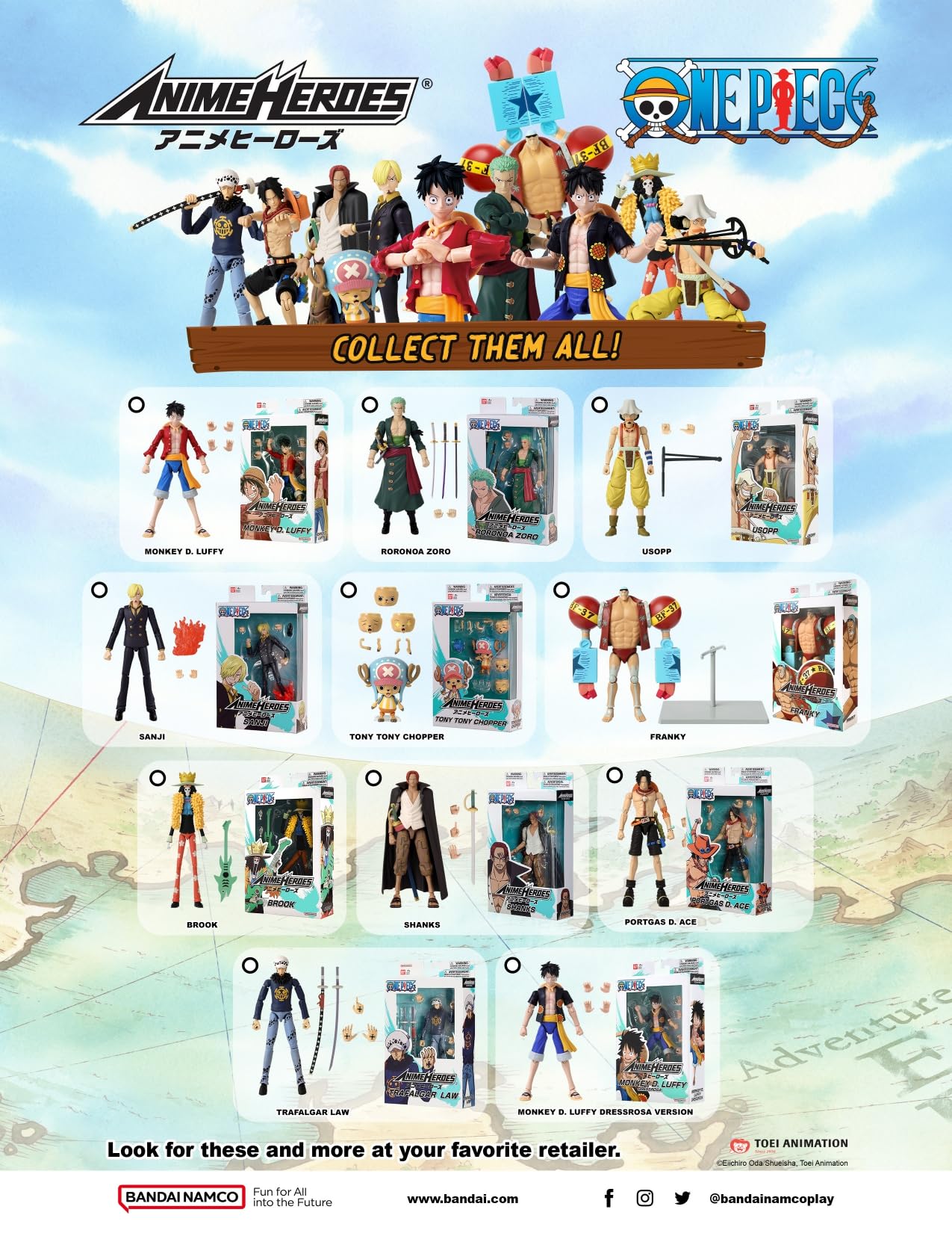 ANIME HEROES One Piece Monkey D. Luffy Renewal Version Action Figure