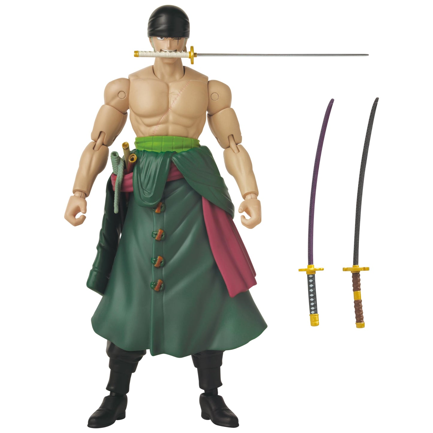 ANIME HEROES One Piece Roronoa Zoro Three Sword Style Action Figure - 6.5 Inch Collectible
