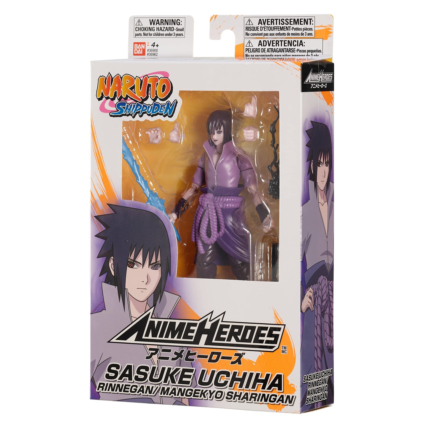 ANIME HEROES Naruto Shippuden Sasuke Uchiha Rinnegan/Mangekyo Sharingan 6.5-Inch Action Figure