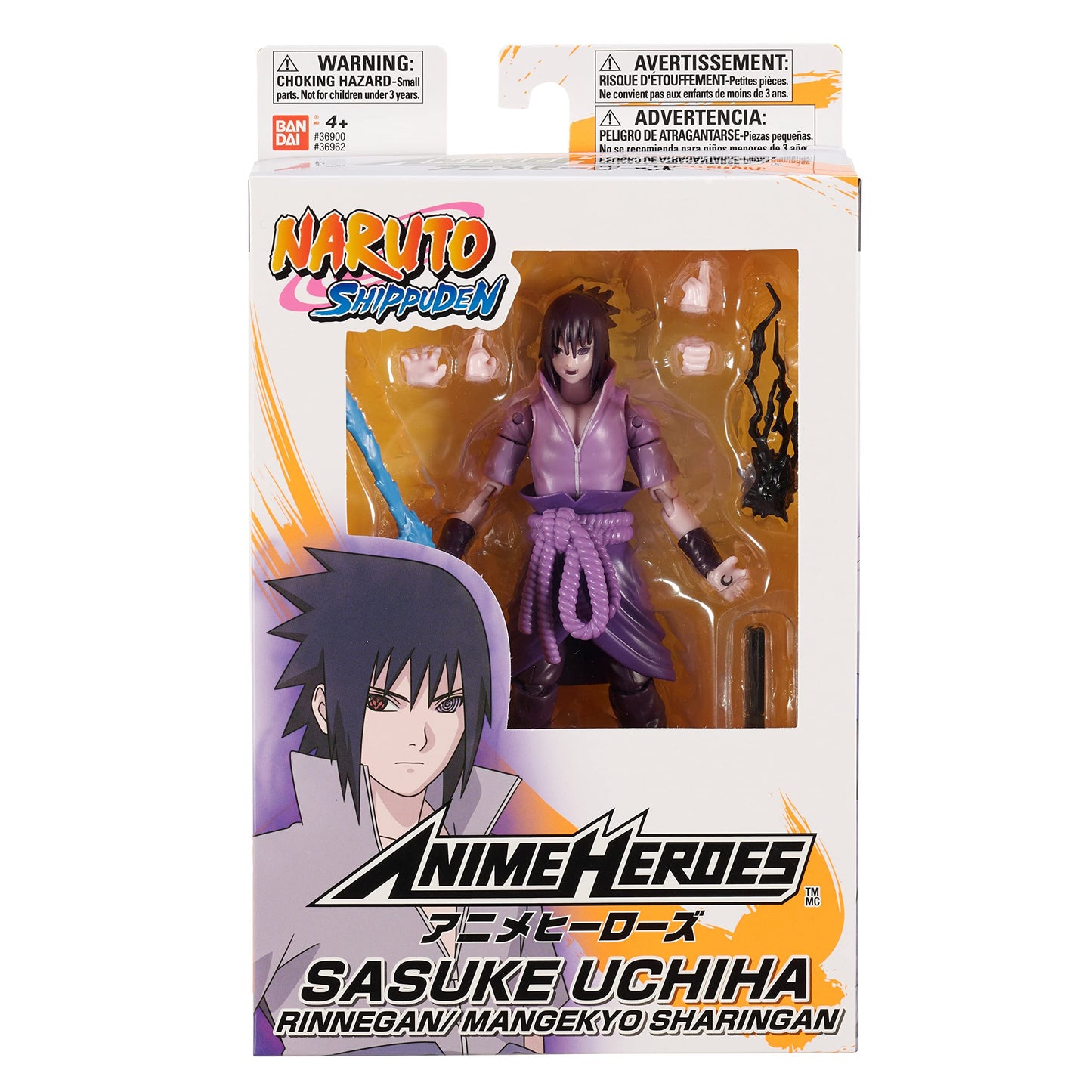 ANIME HEROES Naruto Shippuden Sasuke Uchiha Rinnegan/Mangekyo Sharingan 6.5-Inch Action Figure