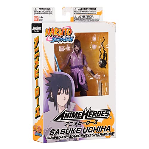 ANIME HEROES Naruto Shippuden Sasuke Uchiha Rinnegan/Mangekyo Sharingan 6.5-Inch Action Figure