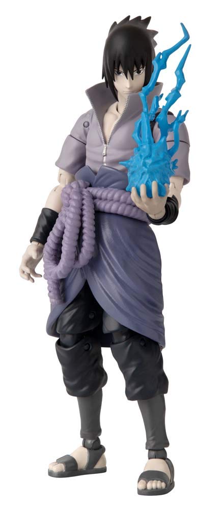 ANIME HEROES Naruto Shippuden Sasuke Uchiha Action Figure – 6.5-Inch Poseable Figure with 20+ Points of Articulation