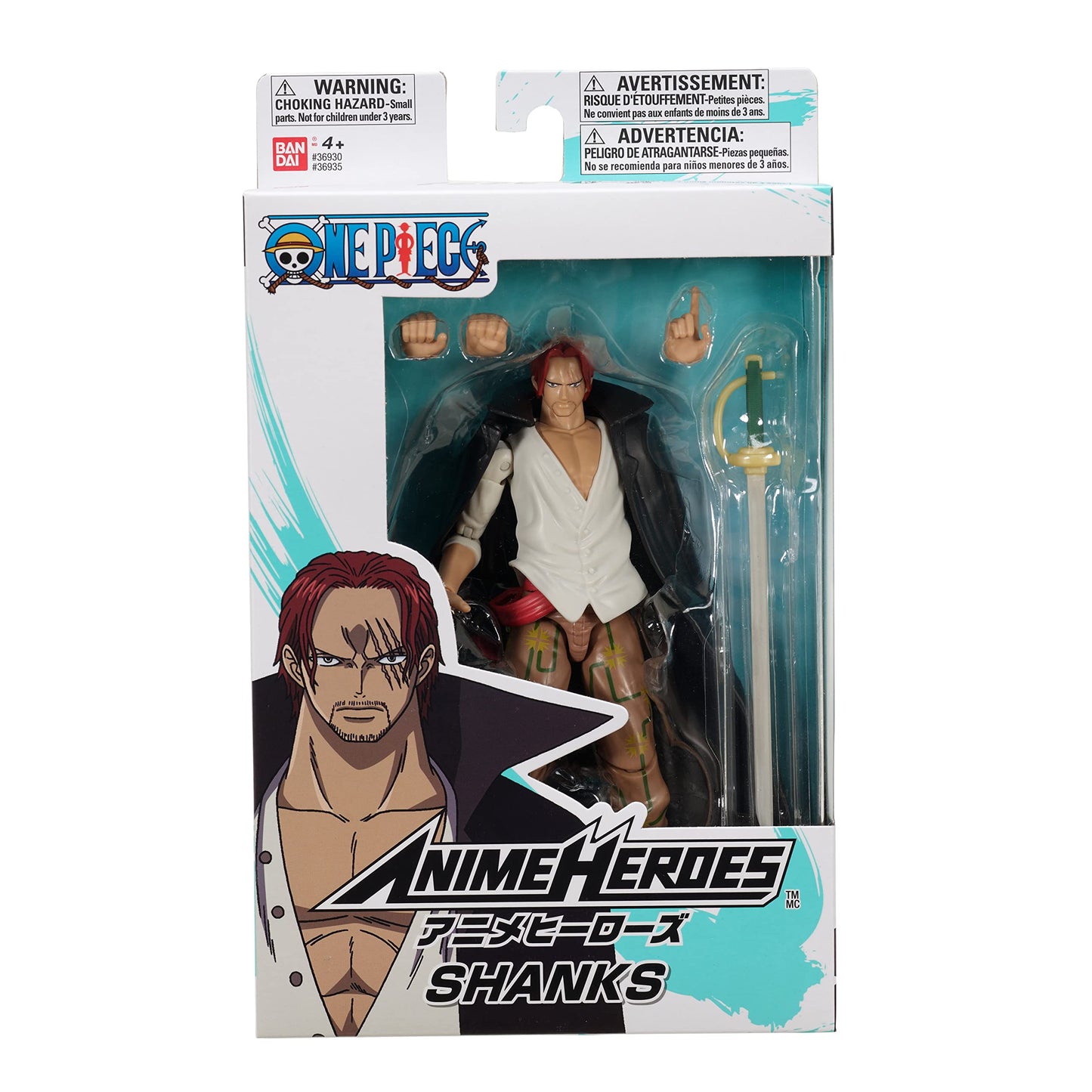 ANIME HEROES Shanks Action Figure – 6.5-Inch One Piece Collectible, 20+ Articulation