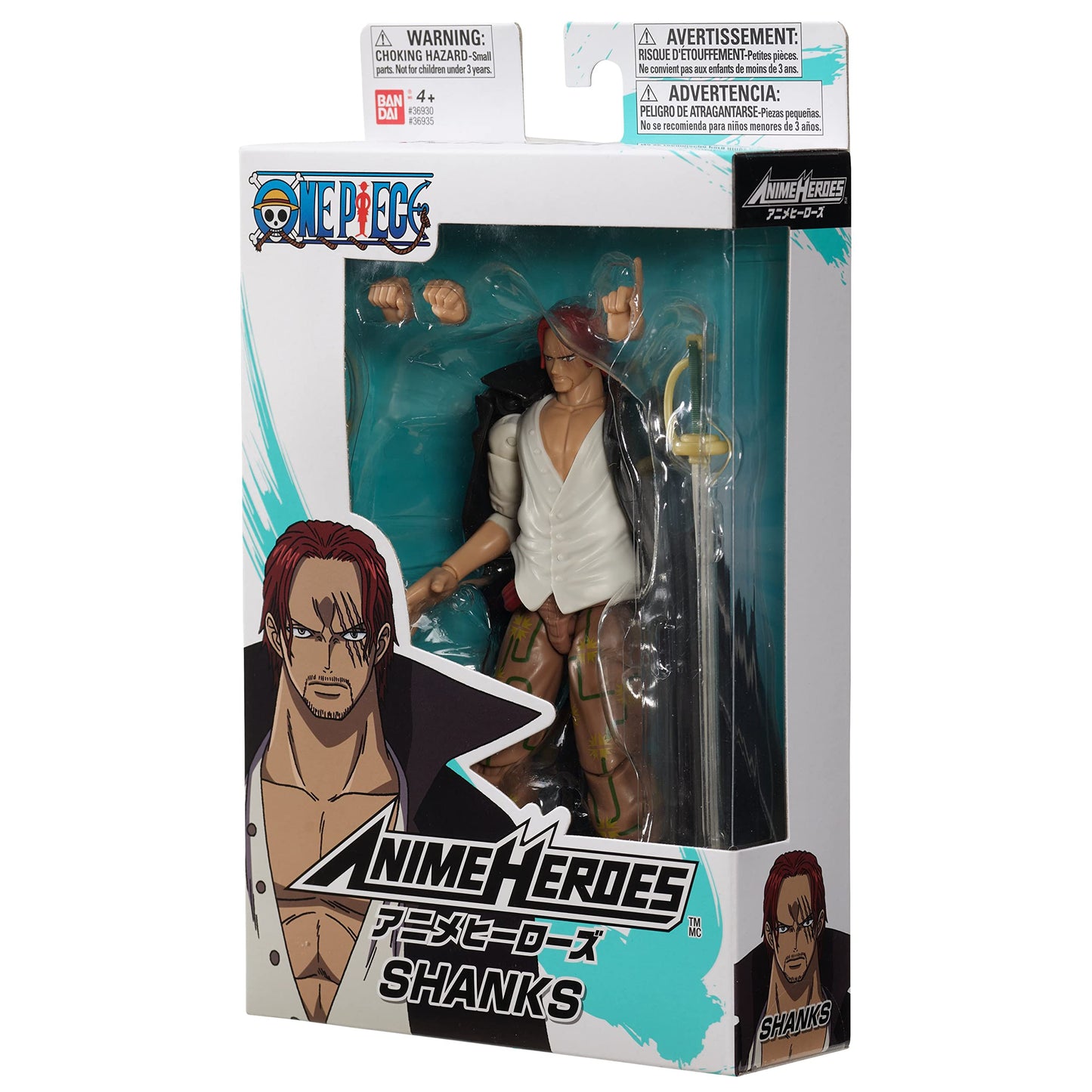 ANIME HEROES Shanks Action Figure – 6.5-Inch One Piece Collectible, 20+ Articulation