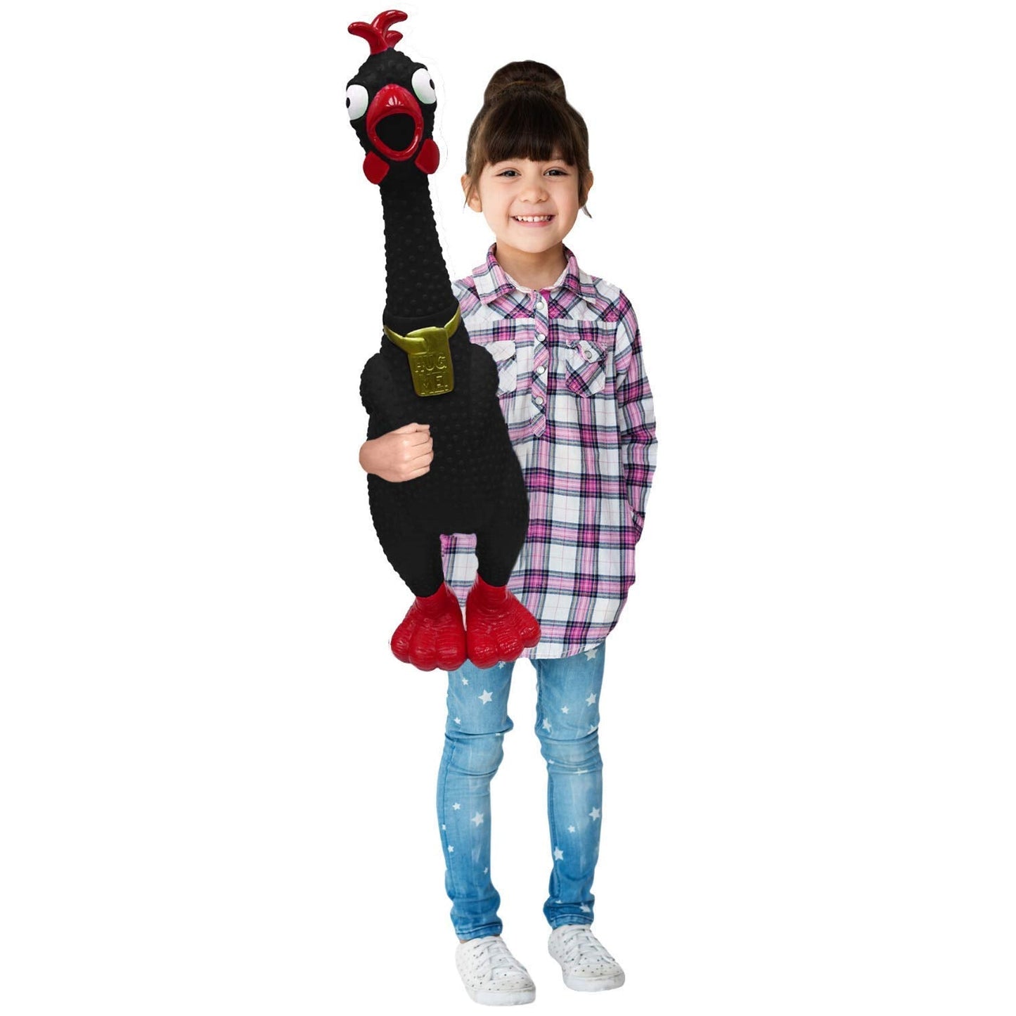 Animolds Hug Me Giant Rubber Chicken — Huge Stress Relief Screaming Toy (45s) | Novelty Gag Gift