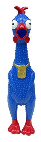 Animolds Squeeze Me Rubber Chicken Toy | Loud Scream Squeaker for Kids & Dogs