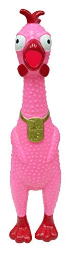Animolds Squeeze Me Rubber Chicken Toy | Loud Scream Squeaker for Kids & Dogs