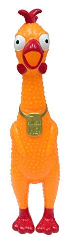 Animolds Squeeze Me Rubber Chicken Toy | Loud Scream Squeaker for Kids & Dogs